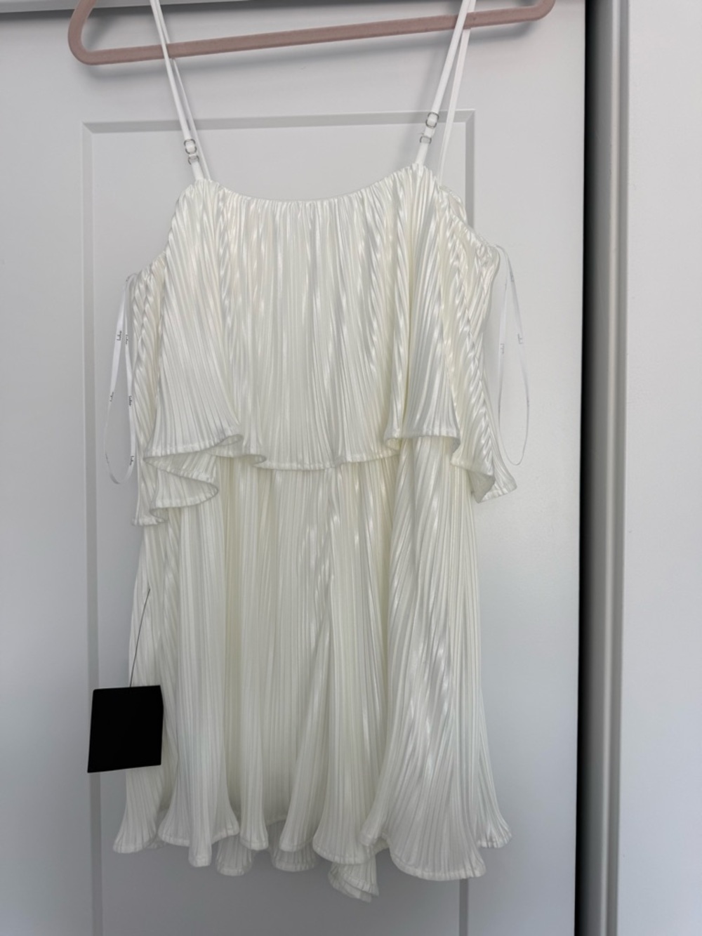 Lulus Ivory Pleated Spaghetti Strap Romper - Picture 3 of 4